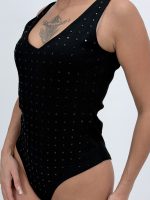 Body din jerse rigat cu ștrasuri - imagine 13