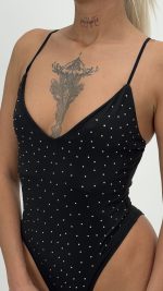 Body lycra cu ștrasuri - imagine 3