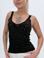 Maiou din tricot fin cu ștrasuri - imagine 10