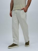 Pantalon din bumbac cu șnur în talie - imagine 3