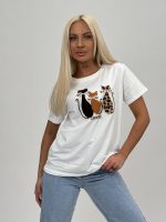 Tricou din bumbac accesorizat cu perle