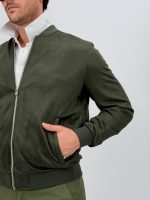 Jachetă bomber cu aspect de piele întoarsă - imagine 16