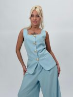 Set vestă și pantalon cu butoni aurii - imagine 35