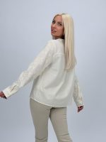 Cămașă din bumbac cu broderie și paiete - imagine 4