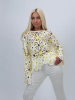 Bluză croșetată cu model flori - imagine 3