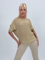 Bluză din tricot cu lurex și nasturi la spate