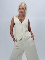 Set vestă și pantalon din in - imagine 17