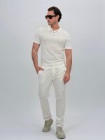 Tricou polo din tricot subțire cu model la piept - imagine 13