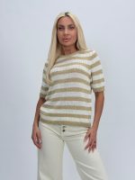 Bluză din tricot cu lurex și dungi - imagine 2