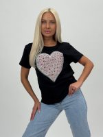 Tricou din bumbac accesorizat cu ștrasuri - imagine 6