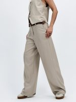 Pantalon wide leg cu curea - imagine 5