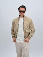 Jachetă bomber cu aspect de piele întoarsă și buzunare vizibile