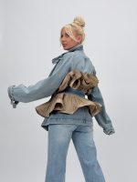 Jachetă din denim cu volane - imagine 5