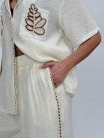 Set cămașă și pantalon cu broderie - imagine 7