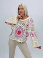 Bluză croșetată cu decolteu în V - imagine 2