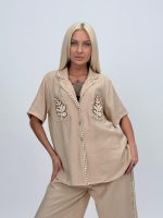 Set cămașă și pantalon cu broderie - imagine 12