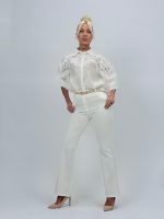 Pantalon office evazat cu curea - imagine 2