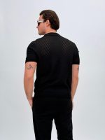 Tricou polo din tricot subțire cu fermoar - imagine 13