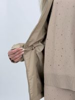 Jachetă din fâș cu fermoar și glugă detașabilă - imagine 12