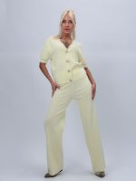 Set din tricot cardigan cu mânecă scurtă și pantalon - imagine 8