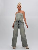 Jeans | Blug Wide leg cu închidere asimetrică - imagine 2