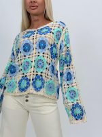 Bluză croșetată cu decolteu la baza gâtului - imagine 7