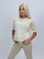 Bluză brodată cu mânecă scurtă - imagine 2