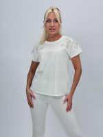 Tricou raglan din bumbac accesorizat