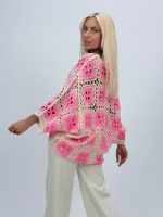 Cardigan raglan croșetat - imagine 4