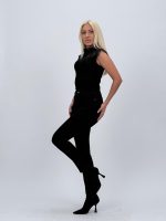 Jeans | Blug negru slim fit cu push-up și ștrasuri - imagine 3