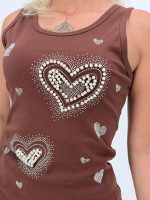 Maiou din bumbac cu perle și ștrasuri - imagine 17