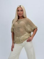 Bluză din tricot perforat cu lurex - imagine 2