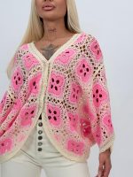 Cardigan raglan croșetat - imagine 3