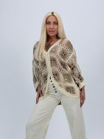 Cardigan raglan croșetat - imagine 10