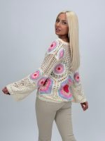 Bluză croșetată cu decolteu în V - imagine 3