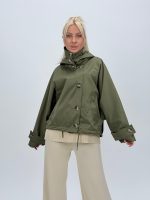 Jachetă din fâș oversized cu glugă detașabilă - imagine 18