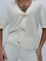 Cardigan din tricot cu mânecă scurtă - imagine 3