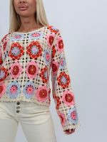 Bluză croșetată cu decolteu la baza gâtului - imagine 11