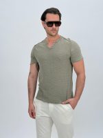 Tricou din jerse cu decolteu în V - imagine 5