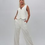 Set vestă și pantalon din in