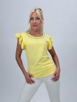 Tricou din bumbac accesorizat cu ștrasuri