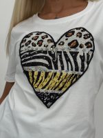 Tricou din bumbac cu model inima accesorizat - imagine 3