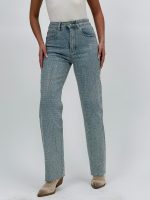 Jeans | Blug albastru drept cu ștrasuri - imagine 3