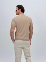 Tricou polo din tricot subțire cu fermoar - imagine 4