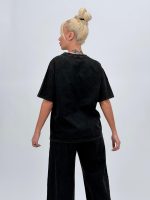 Tricou oversized din bumbac cu ștrasuri - imagine 3