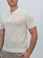 Tricou polo din tricot subțire cu fermoar - imagine 7