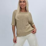Bluză din tricot bărcuță cu lurex