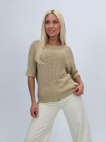 Bluză din tricot bărcuță cu lurex