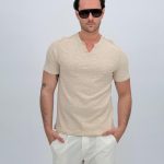 Tricou din jerse cu decolteu în V