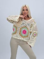 Bluză croșetată cu decolteu în V - imagine 5